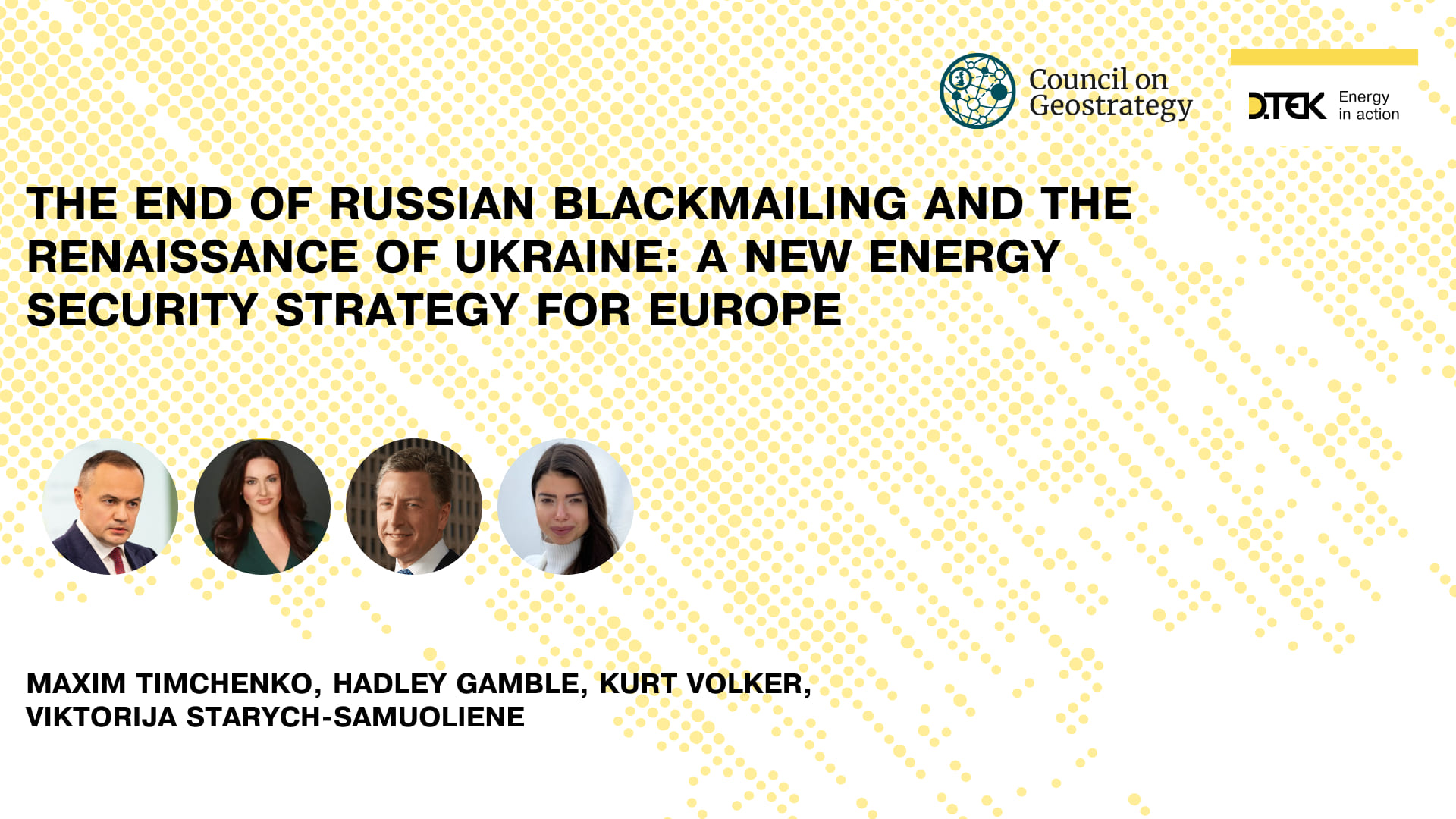 The end of Russian blackmailing and  the renaissance of Ukraine: a new energy security strategy for Europe
