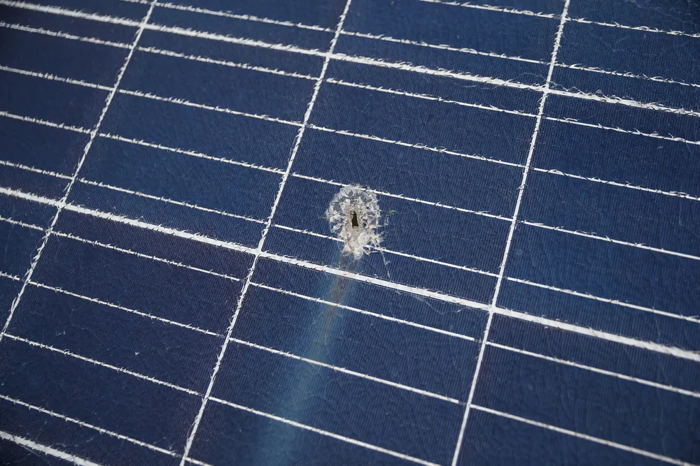 Tryfonivska SPP, solar panels, restoring