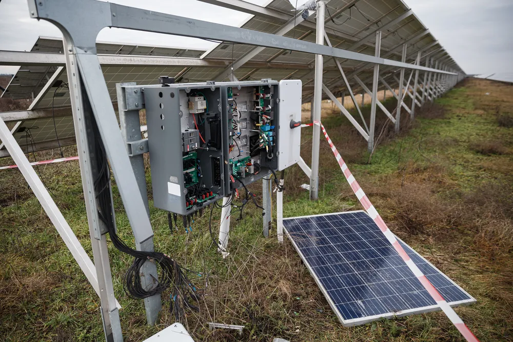 Tryfonivska SPP, solar panels, restoring