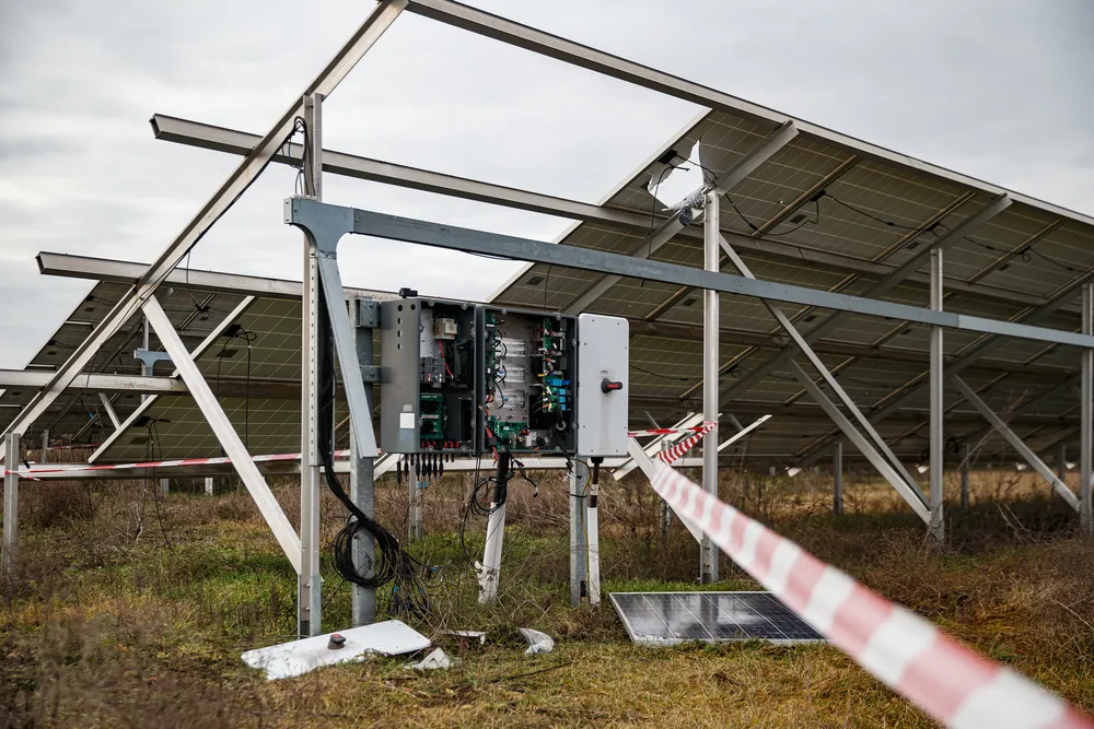 Tryfonivska SPP, solar panels, restoring