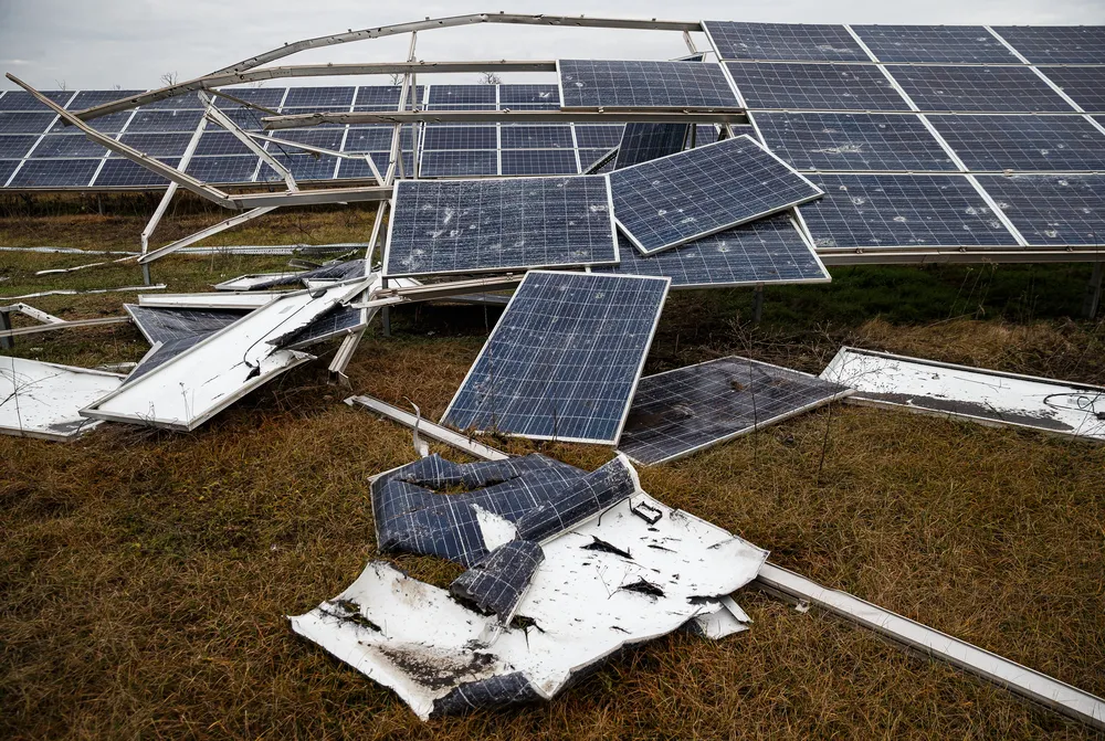 Tryfonivska SPP, solar panels, restoring