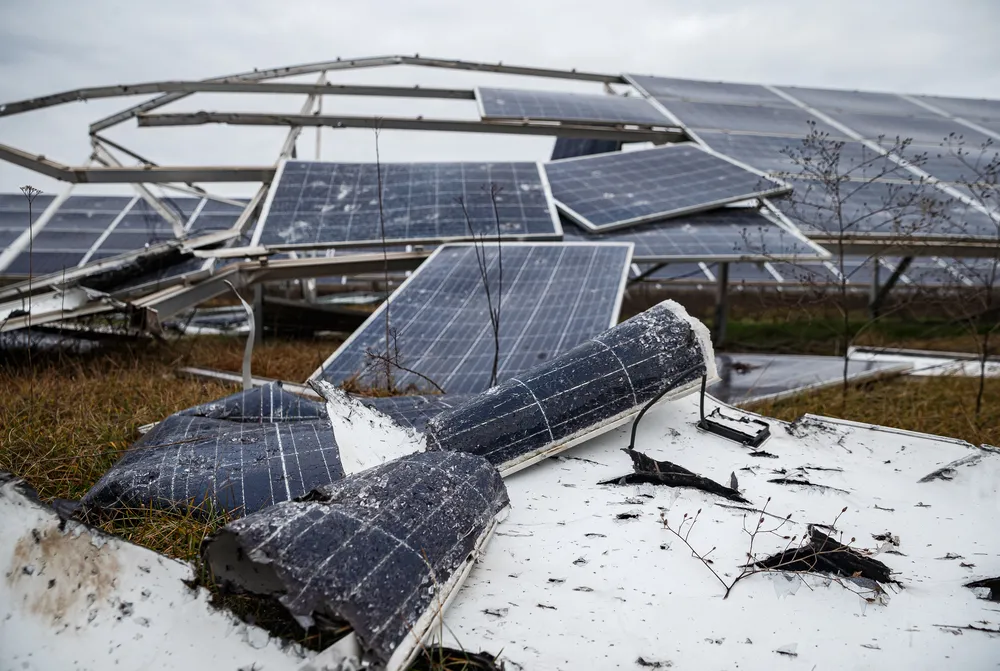 Tryfonivska SPP, solar panels, restoring