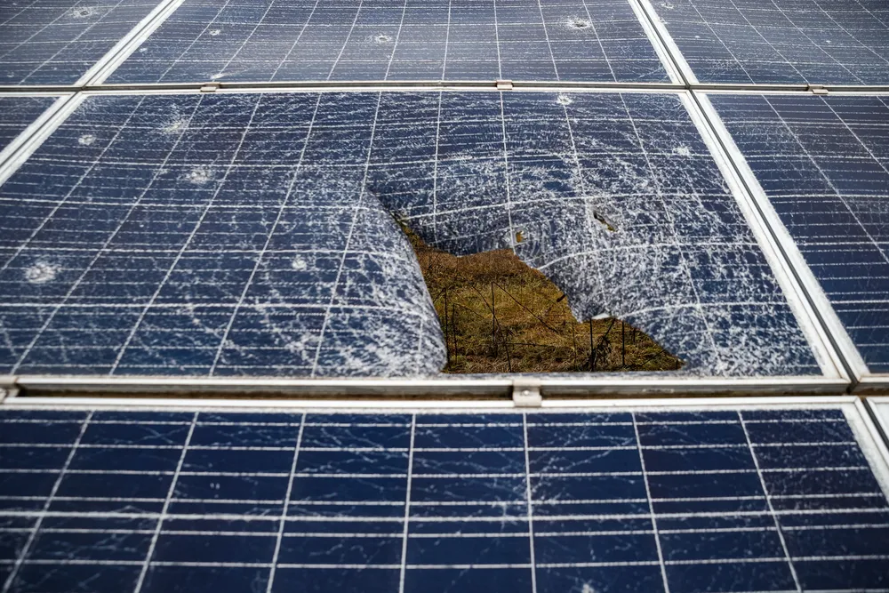 Tryfonivska SPP, solar panels, restoring