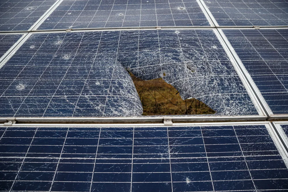 Tryfonivska SPP, solar panels, restoring