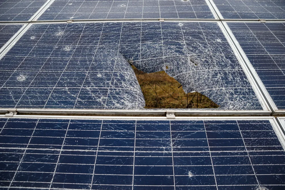 Tryfonivska SPP, solar panels, restoring