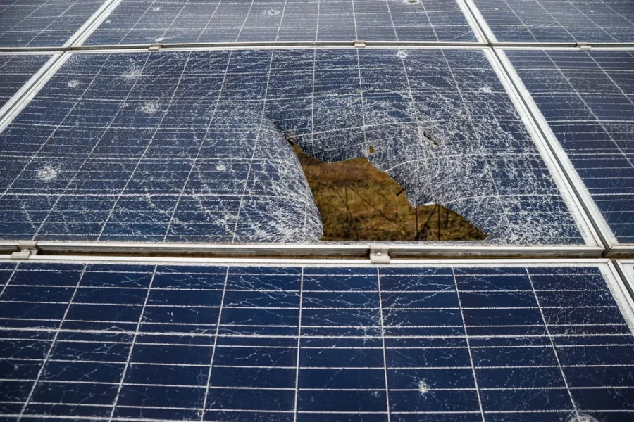 Tryfonivska SPP, solar panels, restoring