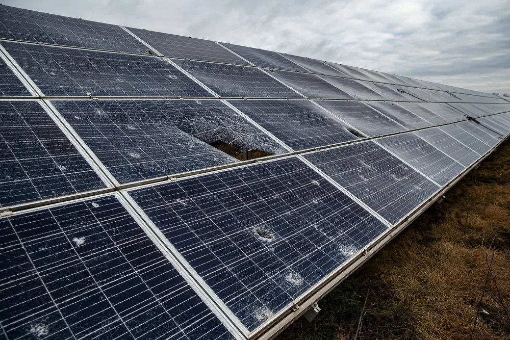 Tryfonivska SPP, solar panels, restoring