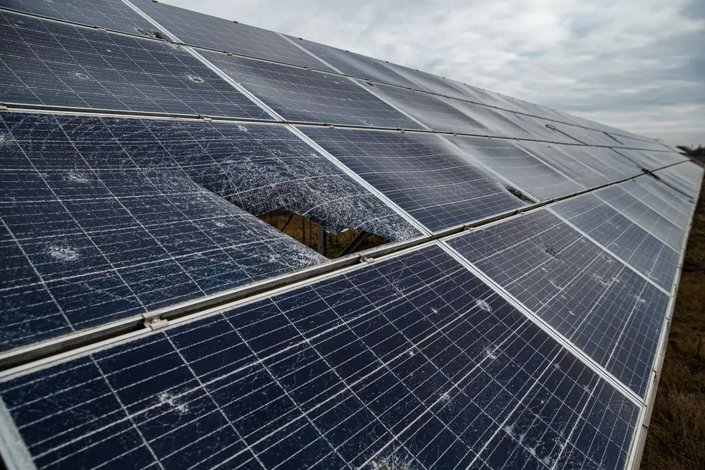 Tryfonivska SPP, solar panels, restoring