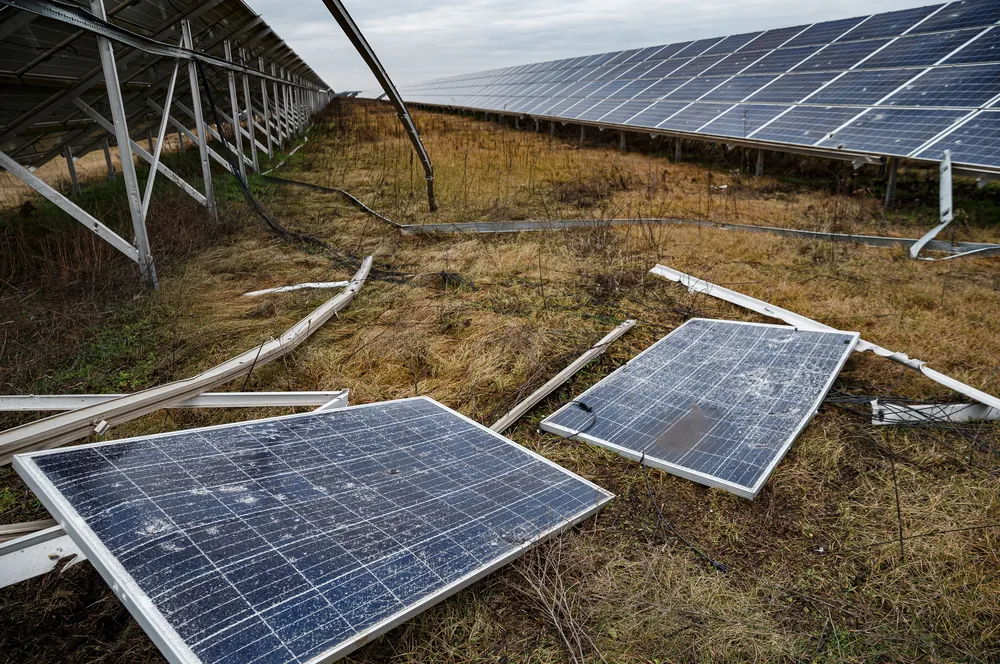 Tryfonivska SPP, solar panels, restoring