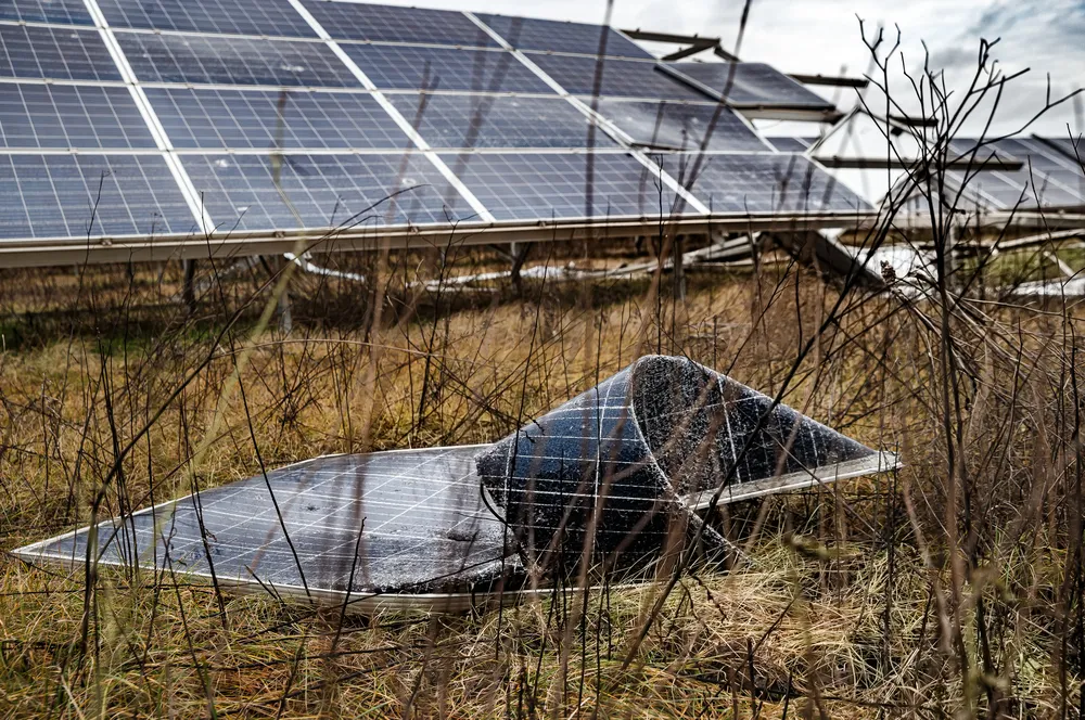 Tryfonivska SPP, solar panels, restoring