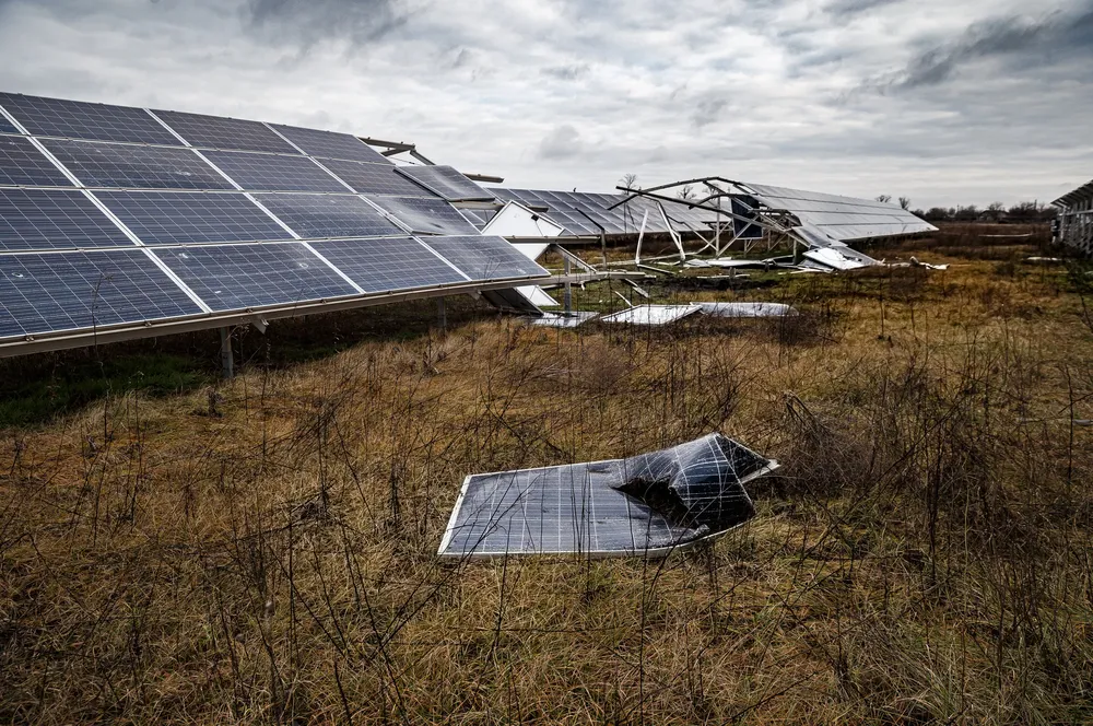 Tryfonivska SPP, solar panels, restoring