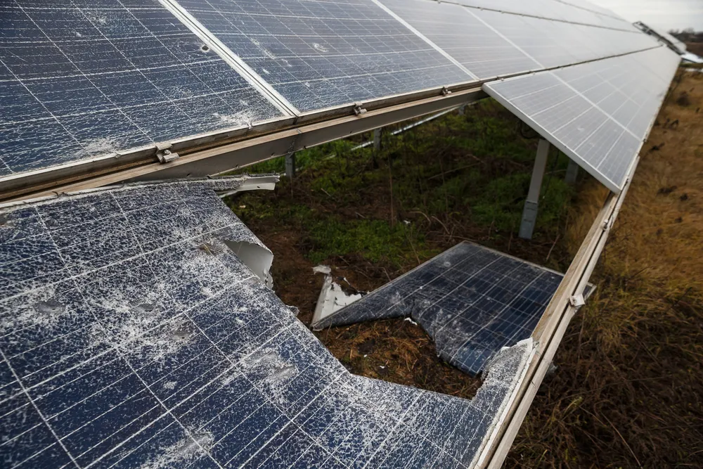 Tryfonivska SPP, solar panels, restoring