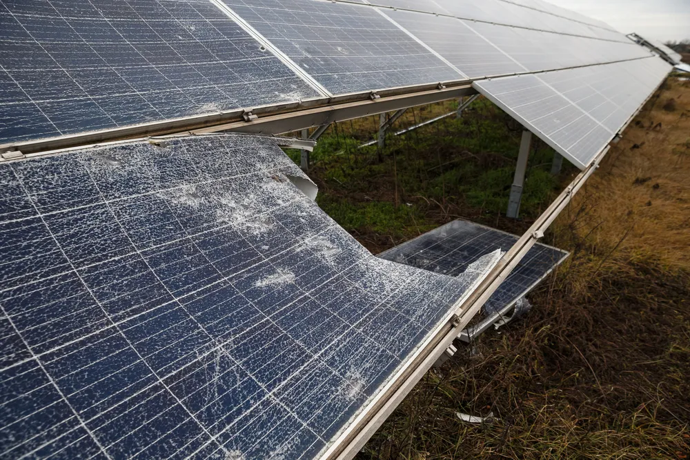 Tryfonivska SPP, solar panels, restoring