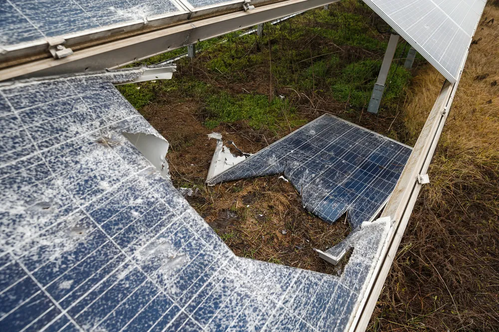 Tryfonivska SPP, solar panels, restoring