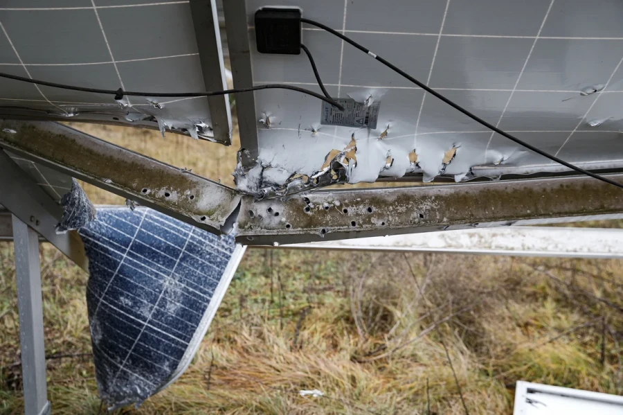Tryfonivska SPP, solar panels, restoring