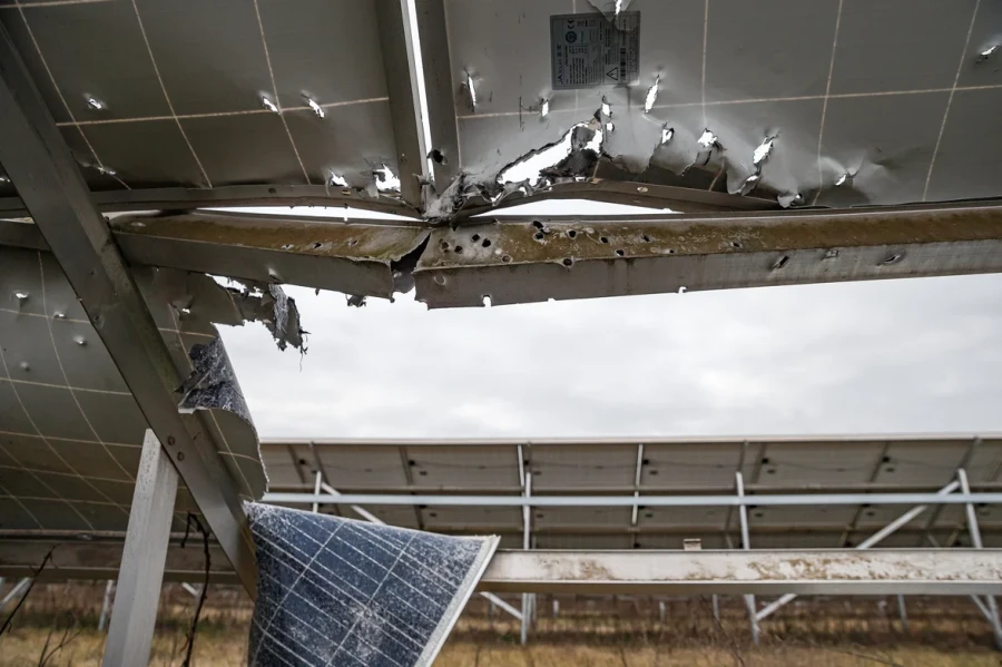 Tryfonivska SPP, solar panels, restoring