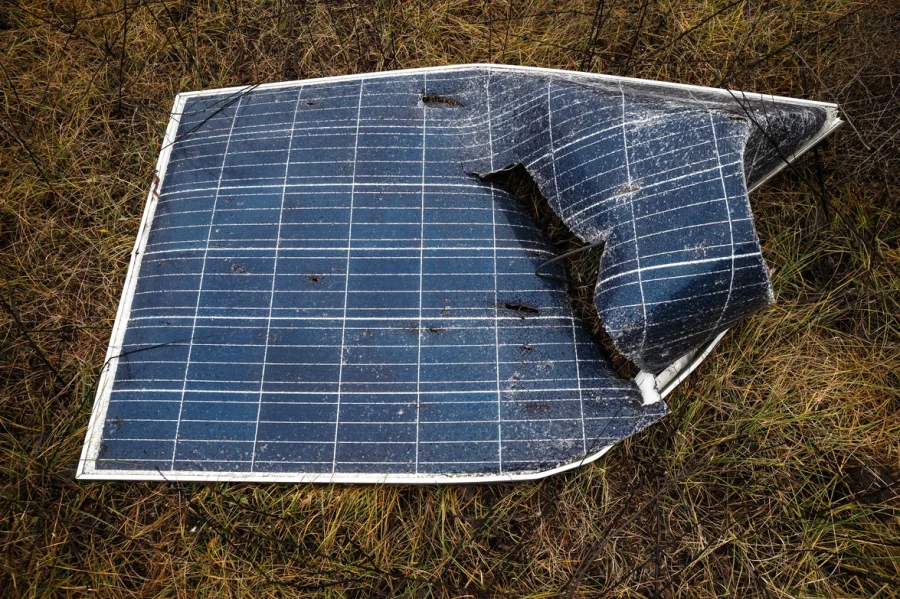 Tryfonivska SPP, solar panels, restoring