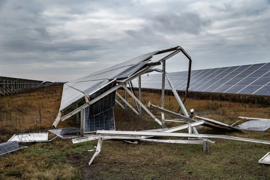 Tryfonivska SPP, solar panels, restoring