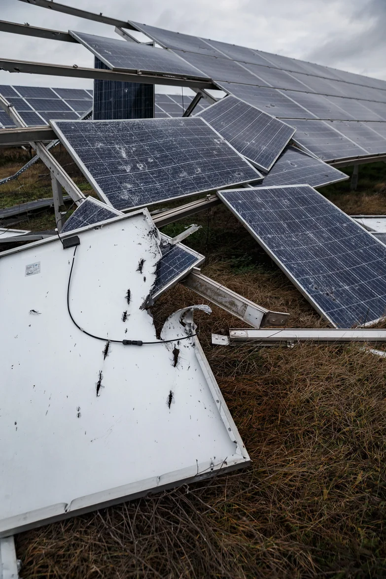 Tryfonivska SPP, solar panels, restoring