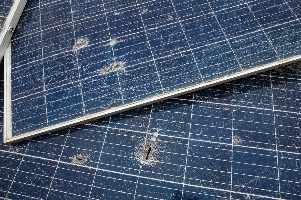 Tryfonivska SPP, solar panels, restoring