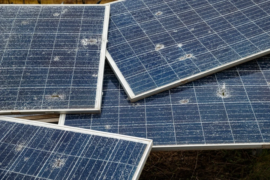 Tryfonivska SPP, solar panels, restoring