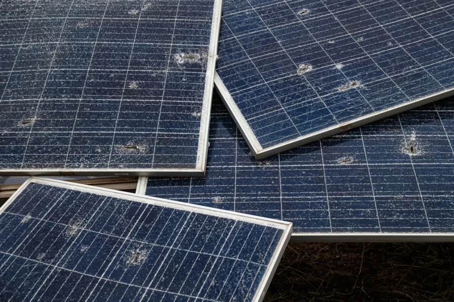 Tryfonivska SPP, solar panels, restoring