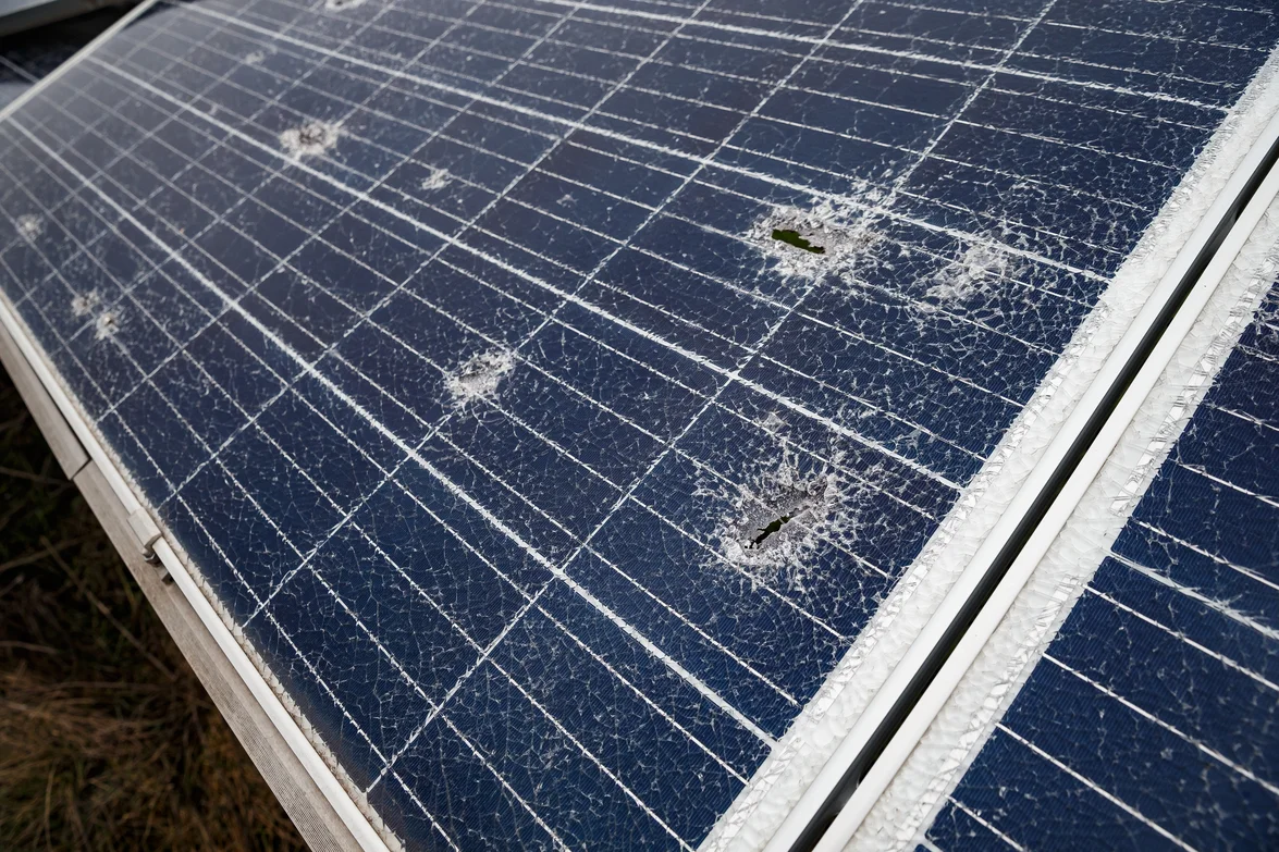 Tryfonivska SPP, solar panels, restoring