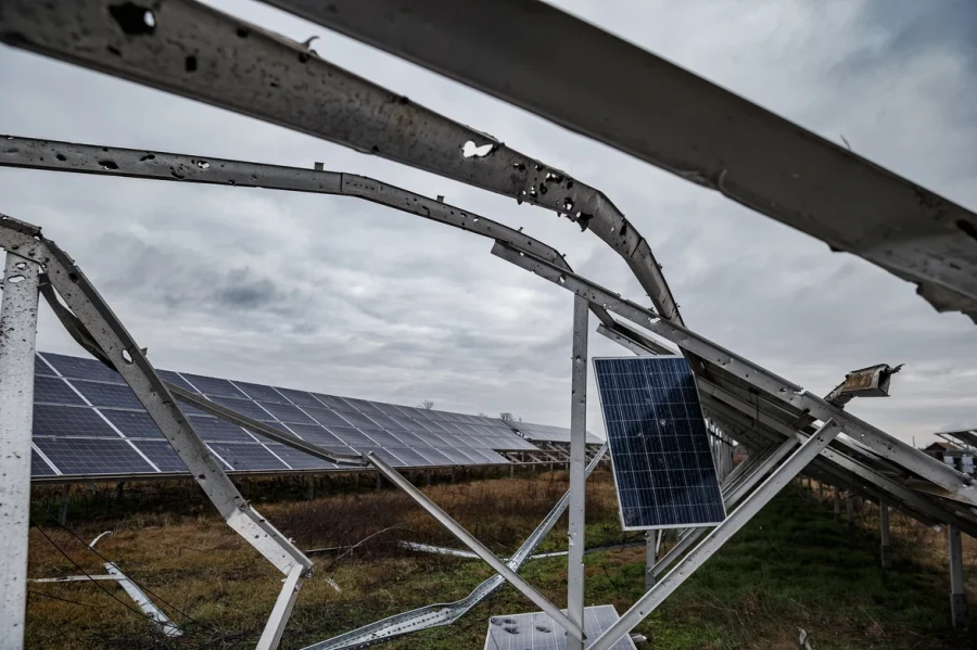 Tryfonivska SPP, solar panels, restoring