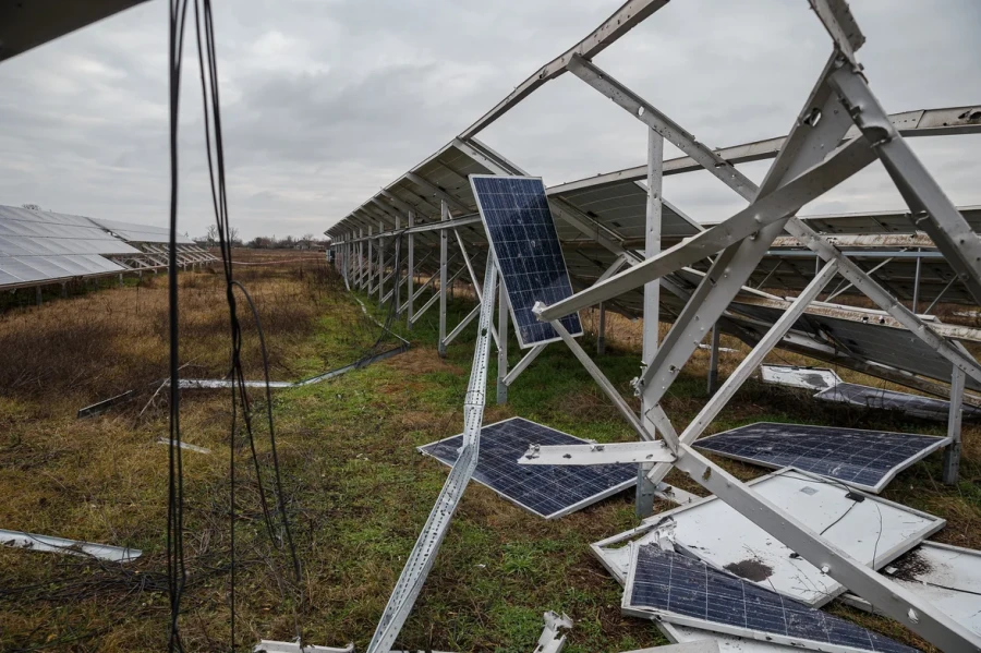 Tryfonivska SPP, solar panels, restoring