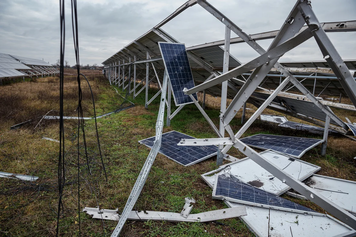 Tryfonivska SPP, solar panels, restoring
