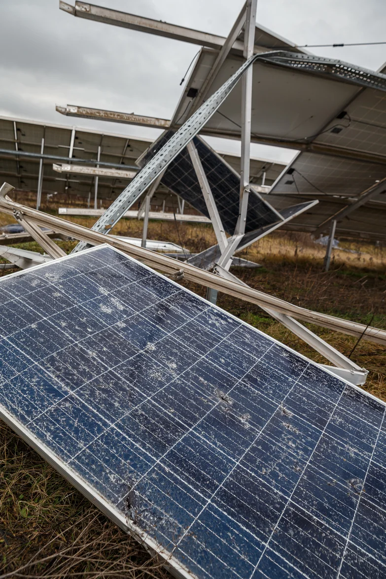 Tryfonivska SPP, solar panels, restoring