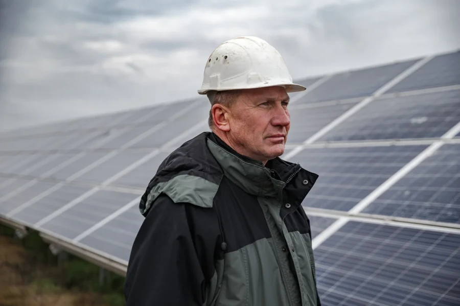 Tryfonivska SPP, solar panels, restoring