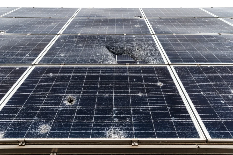Tryfonivska SPP, solar panels, restoring