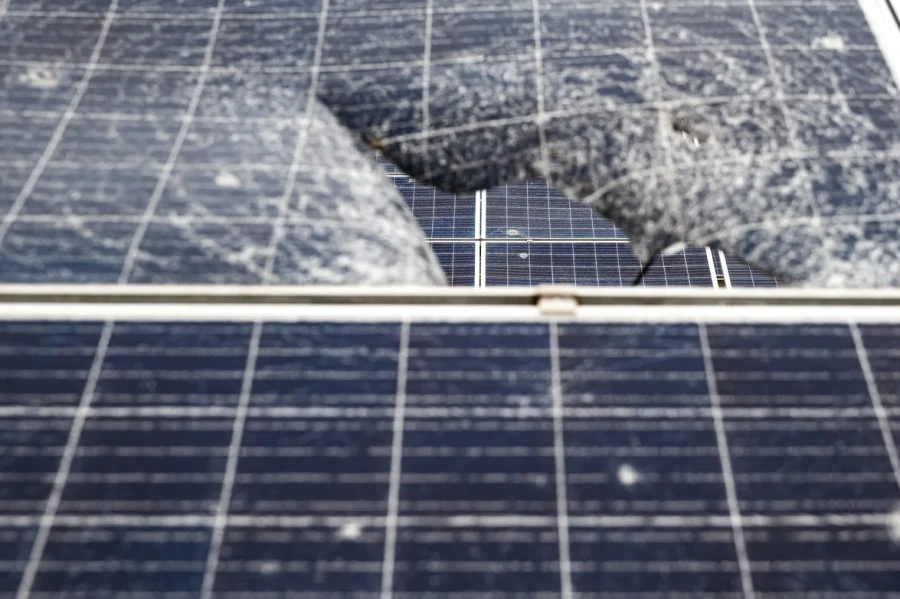 Tryfonivska SPP, solar panels, restoring