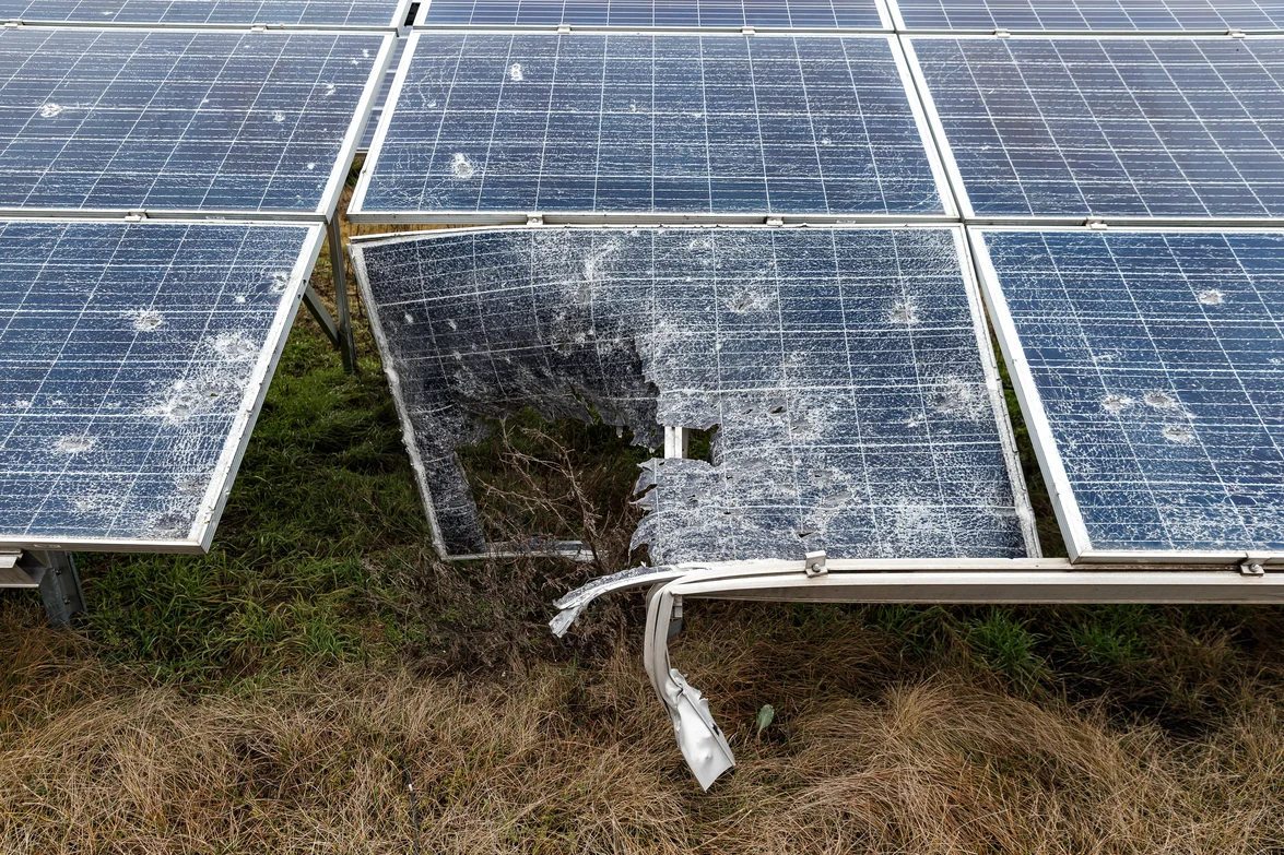 Tryfonivska SPP, solar panels, restoring