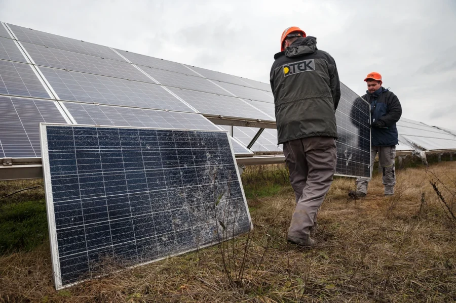 Tryfonivska SPP, solar panels, restoring