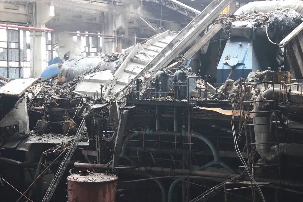 Image library / DTEK Energy, damaged TPP after a russian attack