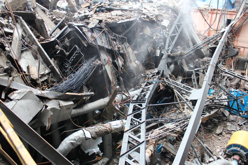Image library / DTEK Energy, damaged TPP after a russian attack
