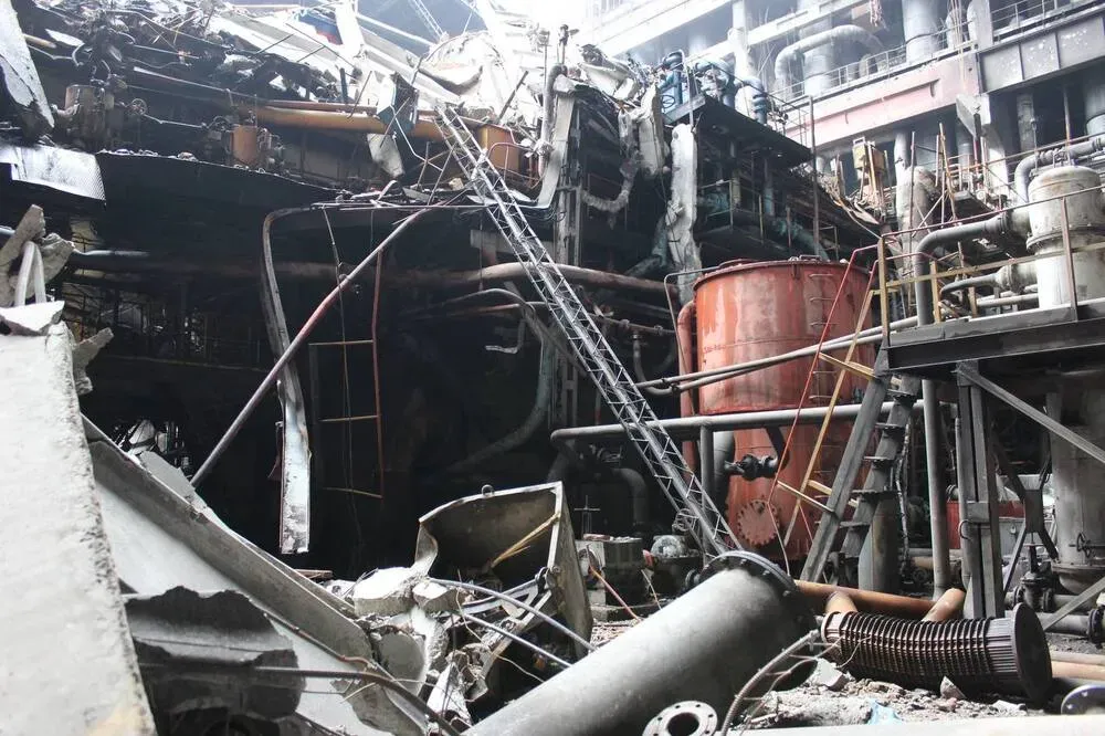 Image library / DTEK Energy, damaged TPP after a russian attack