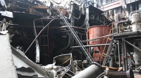 Image library / DTEK Energy, damaged TPP after a russian attack