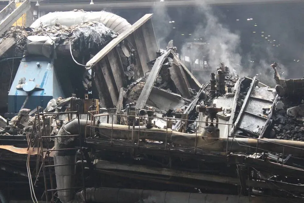 Image library / DTEK Energy, damaged TPP after a russian attack