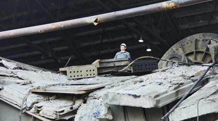 Image library / A DTEK employee work to restore a DTEK power station after russian attacks in March 2024. The precise location and date are not disclosed due to security restrictions.