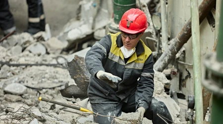 Image library / DTEK power engineer after another russian attack on thermal power plant, spring 2024