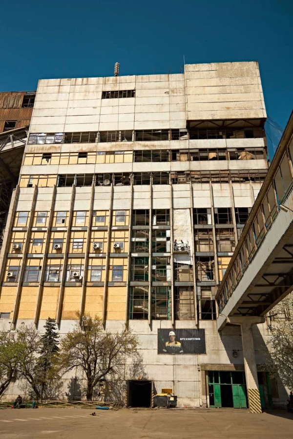 Damage at one of DTEK thermal power plant following a russian assault, spring 2024. The precise location and date are not disclosed due to security restrictions