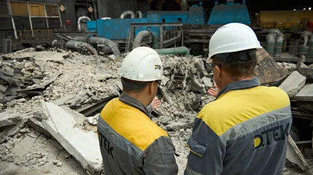 Image library / Engineers of DTEK's thermal power plant clear debris and eliminate the consequences of russian massive attacks