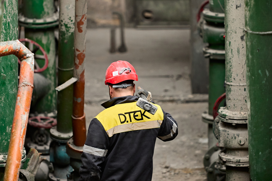 An employee of one of DTEK's thermal power plants that was damaged by a russian attack