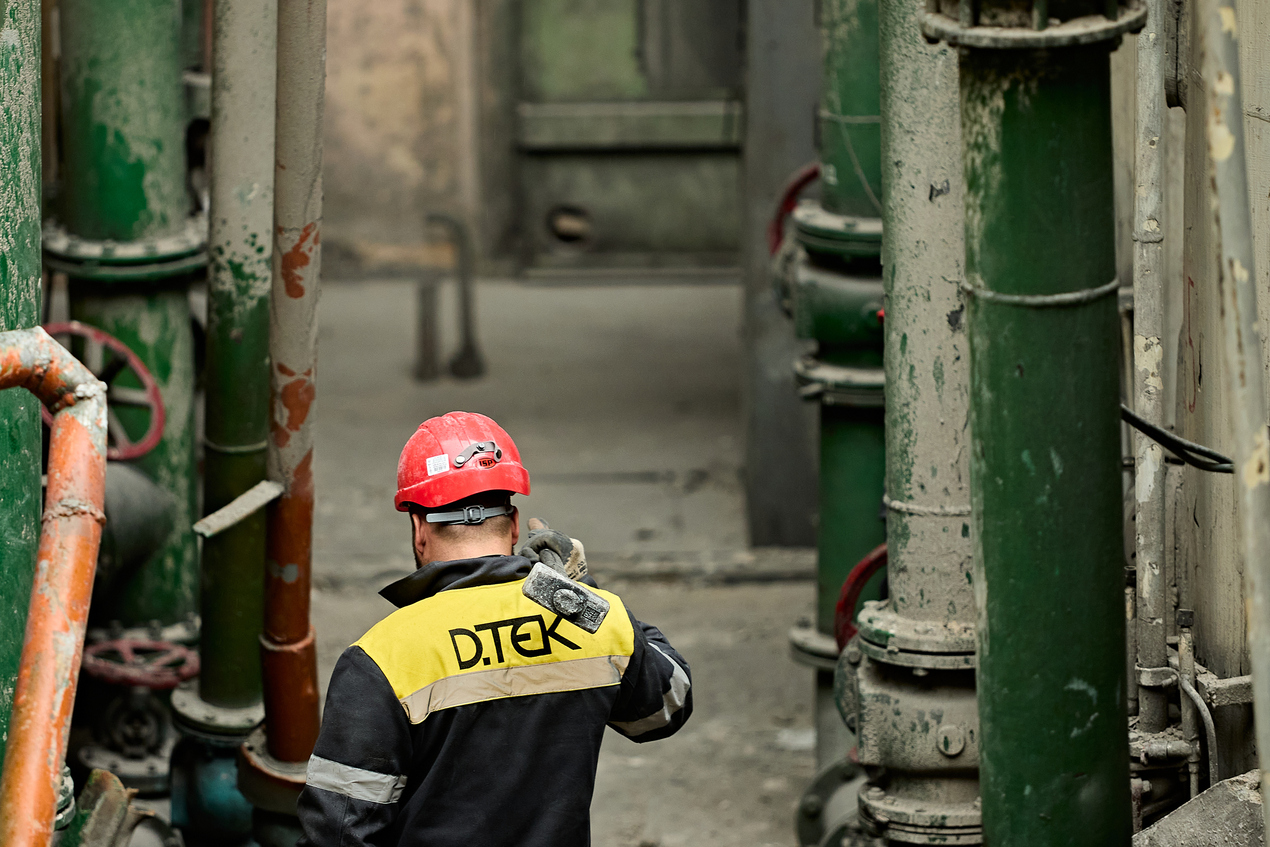 An employee of one of DTEK's thermal power plants that was damaged by a russian attack