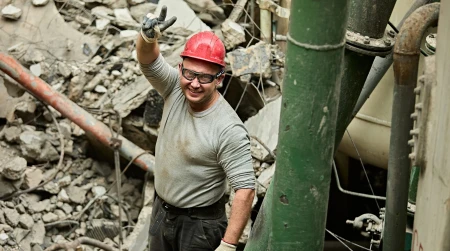 Image library / An employee of one of DTEK's thermal power plants that was damaged by a russian attack