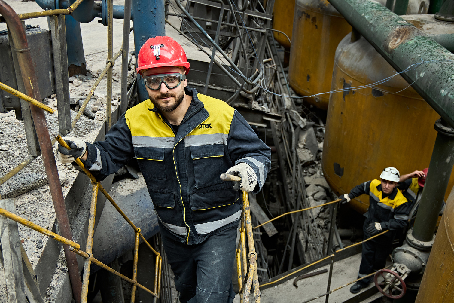 An employee of one of DTEK's thermal power plants that was damaged by a russian attack