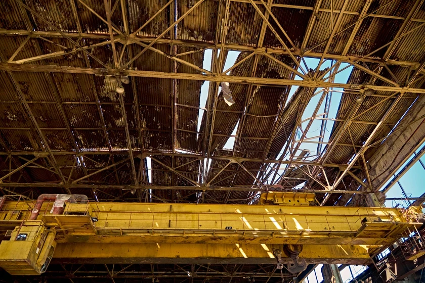 Damage at one of DTEK thermal power plant following a russian assault, spring 2024. The precise location and date are not disclosed due to security restrictions